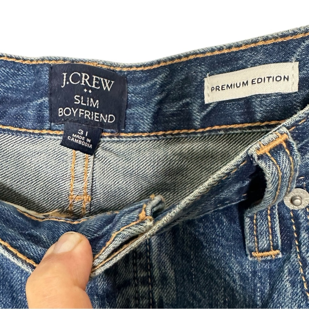 J Crew NWT Premium Edition Slim Boyfriend Button Fly High Waist Straight Jeans - Picture 10 of 15
